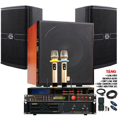 Dàn karaoke cao cấp Wharfedale 05 (Wharfedale Pro ANGLO 12, BIK VM820A, BIK BPR 5600, Bksound SW815, BIK BJ U550)