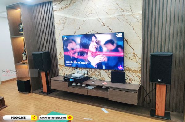 Lắp đặt dàn karaoke gia đình anh Dương tại Hà Nội (RCF X-MAX 10, BKSound DKA 6500, Klipsch R100SW)