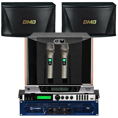 Dàn karaoke gia đình BC-68GD (BMB CSN 510, Yamaha sw300, Crown T3, Bksound X6 Luxury, BCE UGX12)