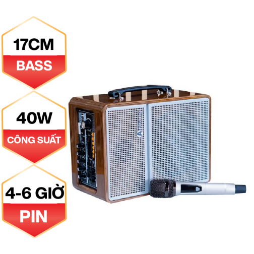 Loa di động Arirang MB1 (Bass 17cm, 40W, Kèm 1 micro, Pin 4-6h)