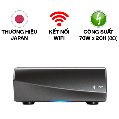 Amply Denon HEOS Amp HS2 (2 kênh, 70W/CH 8Ohm, Optical, Wifi, USB, RCA)