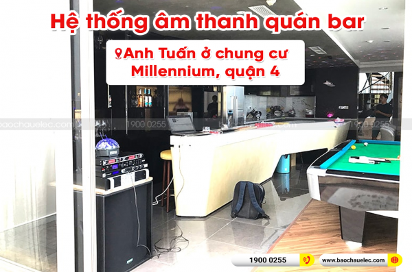 Lắp đặt dàn âm thanh bar mini cho anh Tuấn ở chung cư Millennium, quận 4 ( Discovery II 12, RXW 18C, PA2, JBL KX180, VIP 6000, Famous 7406)