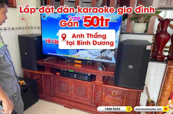Lắp đặt dàn karaoke trị giá gần 50 triệu cho anh Thắng tại Bình Dương (Denon DN512, VM620A, BKSound KP500, TX212S, UGX12 Gold) 