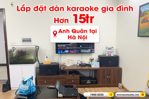 Lắp đặt dàn karaoke trị giá hơn 15 triệu cho anh Quân tại Hà Nội (Denon DP-C10, BKSound DKA 5500) 