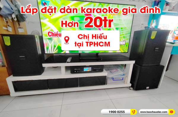 Lắp đặt dàn karaoke trị giá hơn 20 triệu cho chị Hiếu tại TPHCM (Domus DP6100 Max, BKSound DKA 6500, BKSound SW512) 