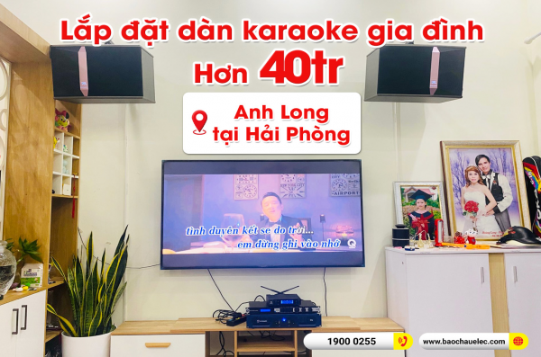 Lắp đặt dàn karaoke trị giá hơn 40 triệu cho anh Long tại Hải Phòng (JBL KI512, Crown T5, KX180A, JBL VM200) 