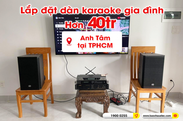Lắp đặt dàn karaoke trị giá hơn 40 triệu cho anh Tâm tại TPHCM (RCF X-MAX 10, VM620A, BKSound KP500, BCE UGX12) 