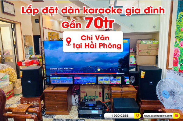 Lắp đặt dàn karaoke trị giá gần 70 triệu cho chị Vân tại Hải Phòng (JBL XS12, VM620A, K9900II Luxury, BJ-W25AV, JBL VM300) 