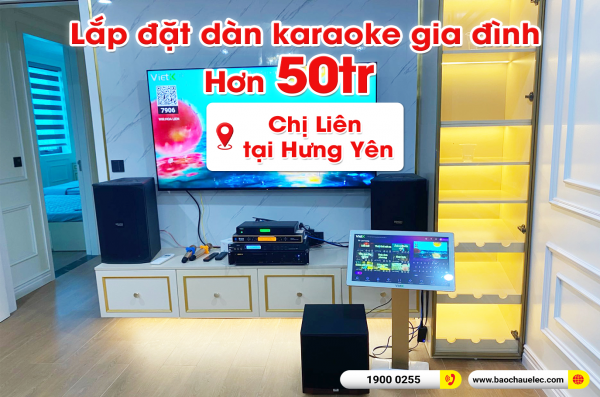 Lắp đặt dàn karaoke trị giá hơn 50 triệu cho chị Liên tại Hưng Yên (Denon DN510, VM420A, X5 Plus, JBL A100P, UGX12 Gold, 4K Plus 4TB, Màn 22inch) 