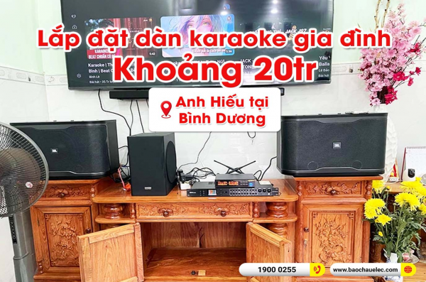 Lắp đặt dàn karaoke trị giá khoảng 20 triệu cho anh Hiếu tại Bình Dương (JBL RM210, BKSound DSP-9000 Plus, BIK BJ-U100)
