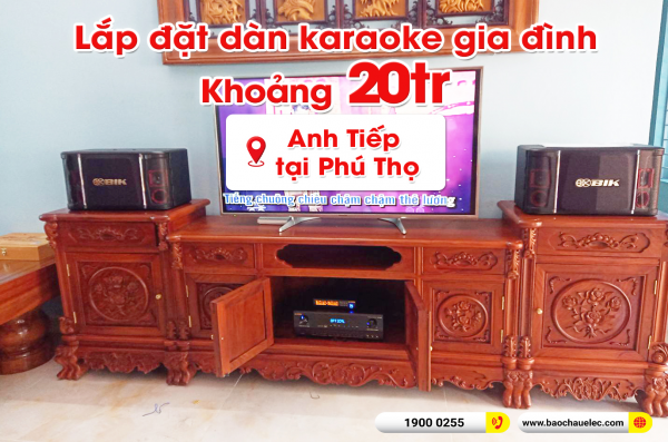 Lắp đặt dàn karaoke trị giá khoảng 20 triệu cho anh Tiếp tại Phú Thọ (BIK BJ-S768, BIK BJ-A88, BIK BJ-U100) 