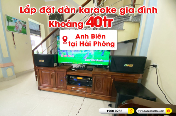 Lắp đặt dàn karaoke trị giá khoảng 40 triệu cho anh Biên tại Hải Phòng (BMB 510SE, APP MZ-66, BPR-8500, SW612, UGX12 Gold) 