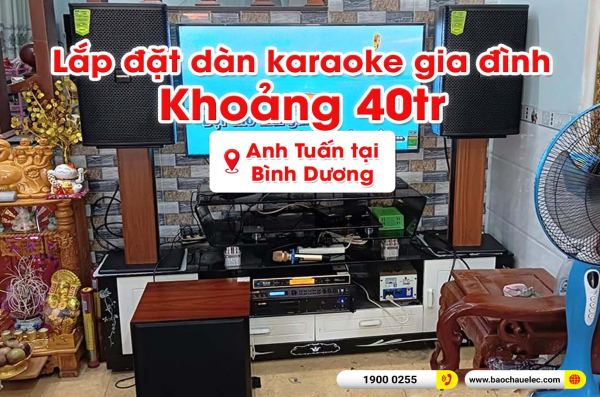 Lắp đặt dàn karaoke trị giá khoảng 40 triệu cho anh Tuấn tại Bình Dương (Domus DP6120, VM620A, BPR-8500, SW612C, UGX12 Gold)