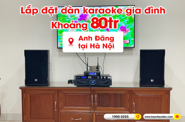 Lắp đặt dàn karaoke trị giá khoảng 80 triệu cho anh Đăng tại Hà Nội (RCF CMAX 4110, Crown Xli2500, JBL KX180A, JBL VM300) 