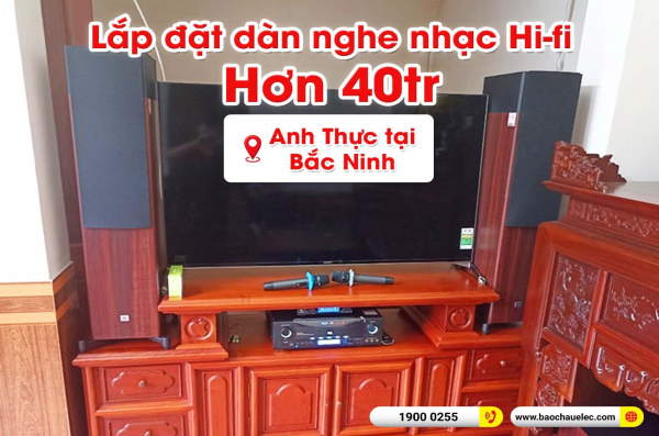 Lắp đặt dàn nghe nhạc, karaoke trị giá hơn 40 triệu cho anh Thực tại Bắc Ninh (JBL Stage A180, RMA-330A, JBL A120P, JBL VM200)