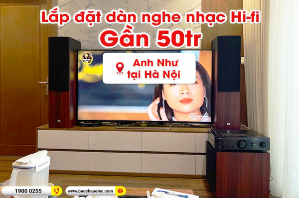 Lắp đặt dàn nghe nhạc trị giá gần 50 triệu cho anh Như tại Hà Nội (JBL Stage A180, Denon PMA-900HNE, JBL A120P)
