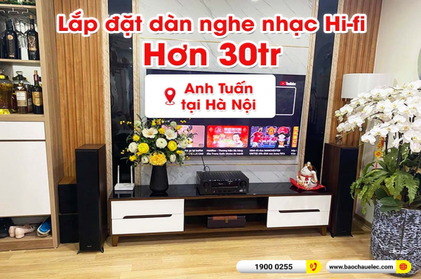 Lắp đặt dàn nghe nhạc trị giá hơn 30 triệu cho anh Tuấn tại Hà Nội (Klipsch RP-5000F II, Denon DRA-800H) 