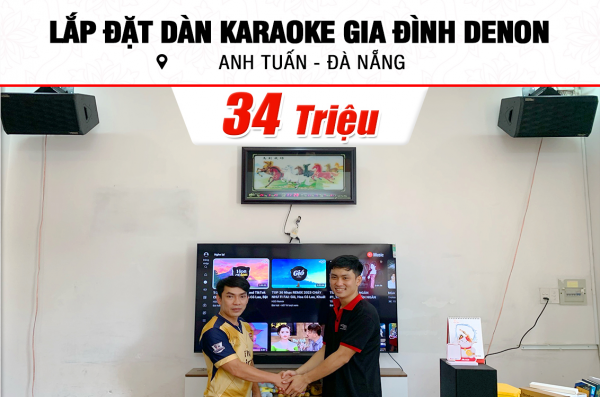 Lắp đặt dàn karaoke Denon 34tr cho anh Tuấn tại Đà Nẵng (Denon DP-R310, BIK BPA-6200, KP500, SW312, BCE UGX12 Luxury)