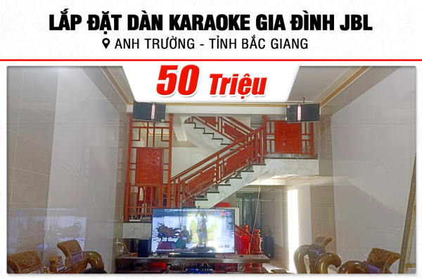 Lắp đặt dàn karaoke JBL 50tr cho anh Trường tại Bắc Giang (JBL KI512, Crown T10, JBL KX180A)