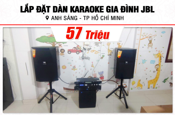 Lắp đặt dàn karaoke JBL 57tr cho anh Sáng tại TPHCM (JBL XS12, RCF IPS2700, JBL KX180A)