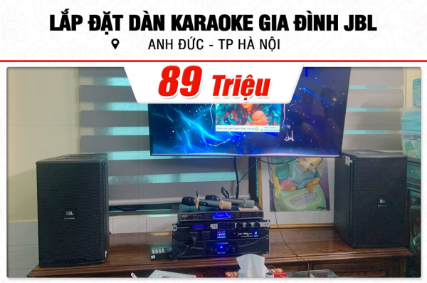 Lắp đặt dàn karaoke JBL 89tr cho Đức tại Hà Nội (JBL KP6010, Xli2500, KX180A, JBL A120P, WB-5000, BKSound M8) 