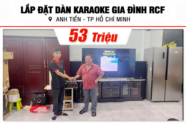 Lắp đặt dàn karaoke RCF 53tr cho anh Tiến tại TPHCM (RCF X-MAX 12, VM830A, KX180A, BCE UGX12)