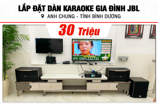 Lắp đặt dàn karaoke trị giá 30tr cho anh Chung tại Bình Dương (JBL Pasion 12, BKSound DKA 8500, SW612B) 