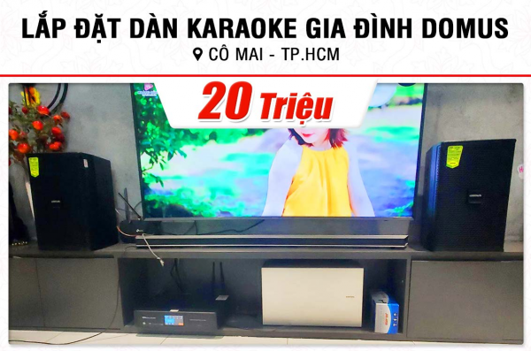 Lắp đặt dàn karaoke trị giá gần 20tr cho cô Mai ở TPHCM (Domus DP6100 Max, BKSound DKA 8500)