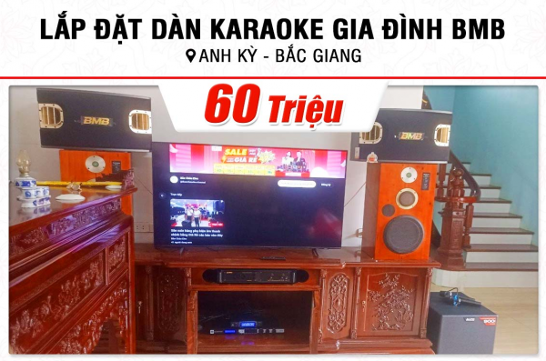 Lắp đặt dàn karaoke trị giá gần 60tr cho anh Kỳ tại Bắc Giang (BMB 900SE, VM820A, KX180A, TX215S, JBL VM300) 