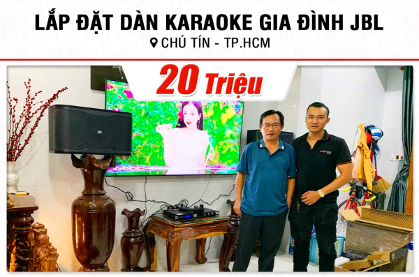 Lắp đặt dàn karaoke trị giá hơn 20tr cho chú Tín ở TPHCM (JBL RM210, JBL KX180A, JBL Wireless)