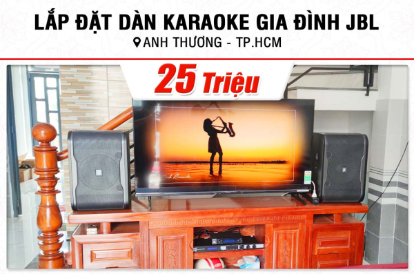 Lắp đặt dàn karaoke trị giá hơn 25tr cho anh Thương ở TPHCM (JBL RM210, JBL KX180A, JBL VM200)