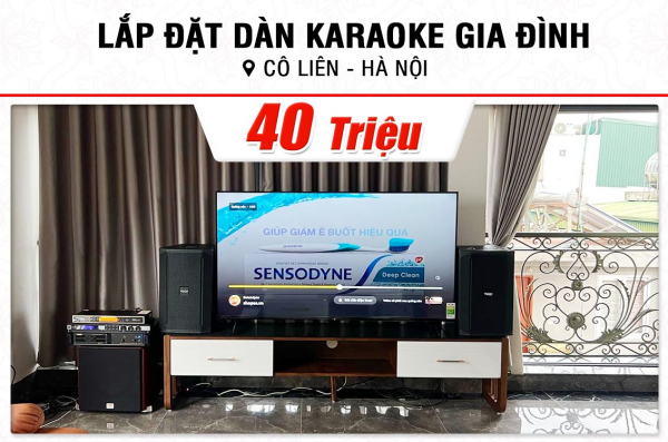 Lắp đặt dàn karaoke trị giá hơn 40 triệu cho cô Liên tại Hà Nội (Denon DN510, VM420A, KX180A, SW512, UGX12 Gold) 