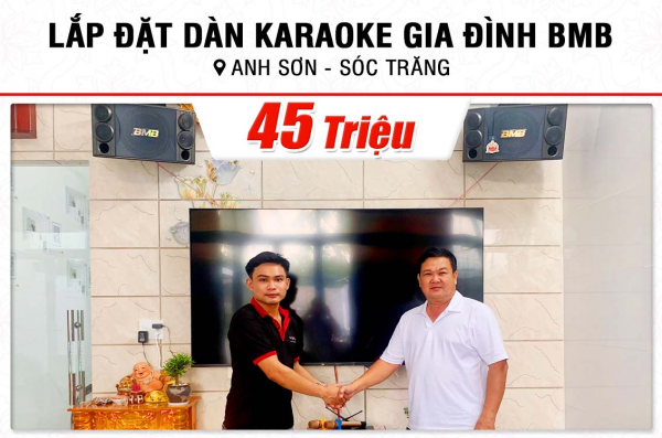 Lắp đặt dàn karaoke trị giá hơn 45tr cho anh Sơn ở Sóc Trăng (BMB 880SE, 620A, BPR-8500, BCE UGX12 Gold, Klipsch R-121SW)