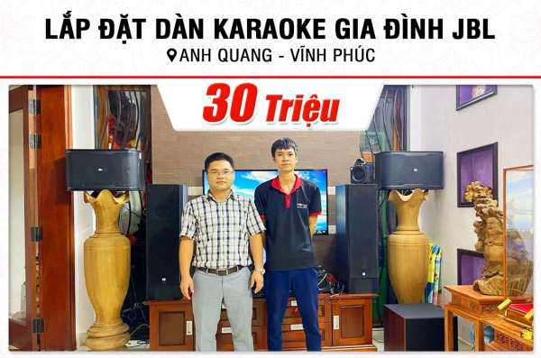 Lắp đặt dàn karaoke trị giá khoảng 30tr cho anh Quang tại Vĩnh Phúc (JBL RM210, KX180A, JBL A120P)