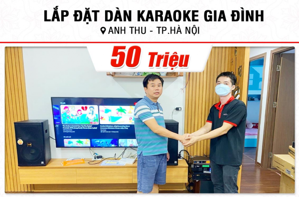 Lắp đặt dàn karaoke trị giá khoảng 50 triệu cho anh Thu tại Hà Nội (BMB 1210SE, VM620A, KP500, JBL A100P, UGX12 Gold, BKSound M8) 