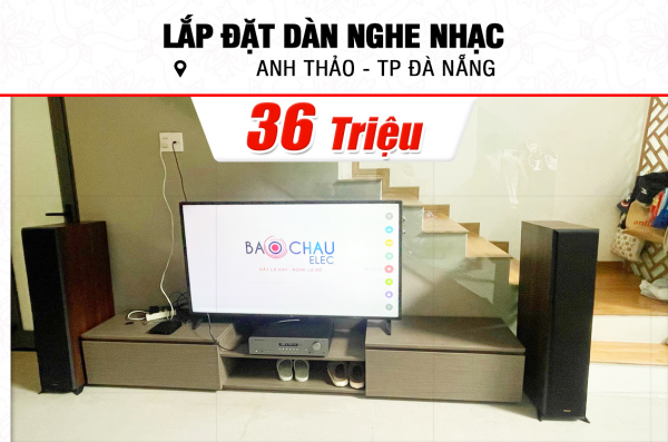 Lắp đặt dàn nghe nhạc trị giá gần 40tr cho anh Thảo tại Đà Nẵng (Klipsch RP-6000F II, Cambridge Audio AXR100)