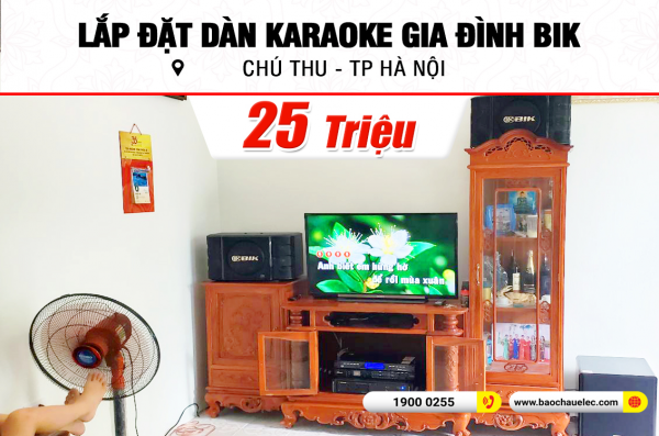 Lắp đặt dàn karaoke BIK 25tr cho chú Thu ở Hà Nội (BIK BS 998X, VM 420A, DSP 9000 Plus, SW512-B, U900 Plus X)