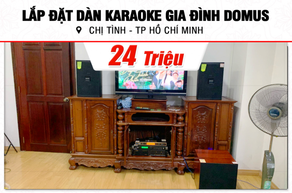 Lắp đặt dàn karaoke Domus 24tr cho chị Tình tại TPHCM (Domus DP6100 Max, VM420A, SW312C, BCE UGX12) 