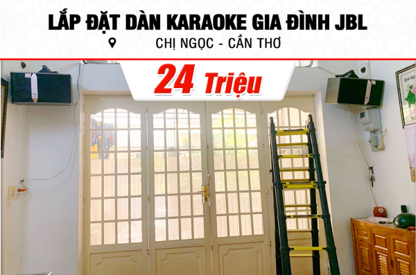 Lắp đặt dàn karaoke JBL 24tr cho chị Ngọc ở Cần Thơ (JBL Ki510, BKSound DKA 8500)