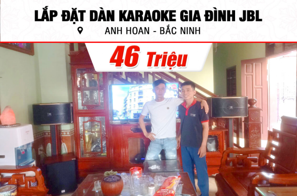 Lắp đặt dàn karaoke JBL 46tr cho anh Hoan ở Bắc Ninh ( Pasion 12, BIK CA-J602, KX180A, SW612, VM200)