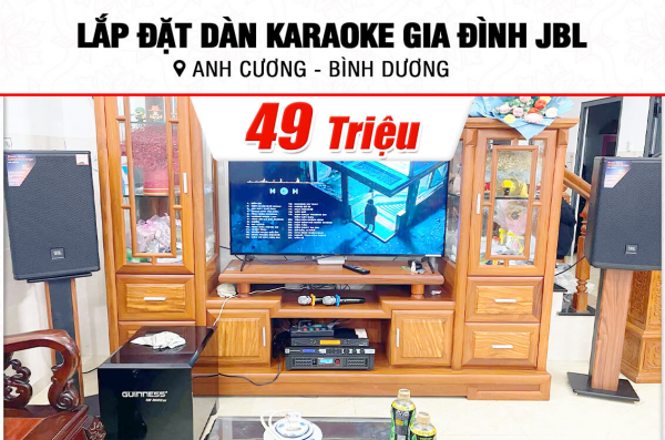 Lắp đặt dàn karaoke JBL 49tr cho chú Cương ở Bình Dương (JBL MTS12, BIK BPA-8200, KX180A, BCE UGX12 Plus)