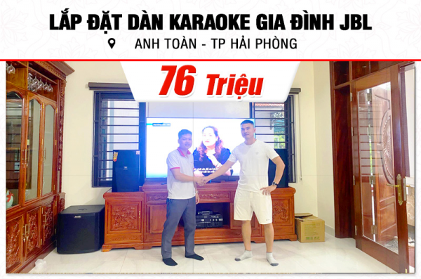 Lắp đặt dàn karaoke JBL 76tr cho anh Toàn tại Hải Phòng (JBL XS12, Denon DA-2600, KX180A, TS15S, VM300,…)