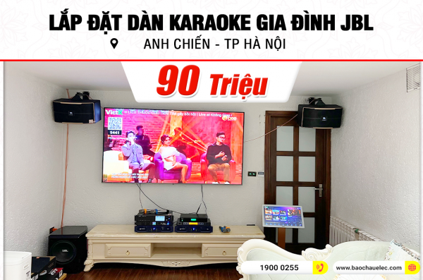 Lắp đặt dàn karaoke JBL 90tr cho anh Chiến ở Hà Nội (JBL Pasion 10, Crown T5, K9900II Luxury, BKSound M8...)