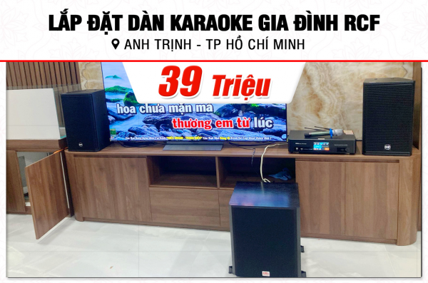 Lắp đặt dàn karaoke RCF 39tr cho anh Trịnh tại TPHCM (RCF X-MAX 10, BKSound DKA 6500, SW612B)