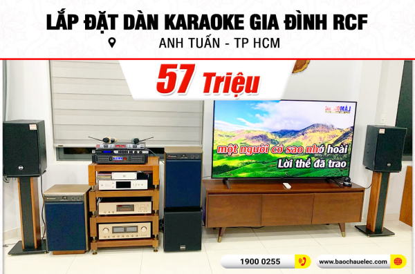 Lắp đặt dàn karaoke RCF 57tr cho anh Tuấn ở TPHCM (RCF EMAX 3110 MKII, BPA-6200, JBL KX180A, BJ-W25A, BBS-S290D)