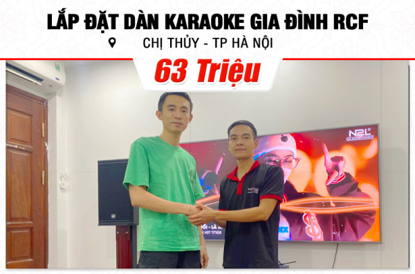 Lắp đặt dàn karaoke RCF 63tr cho chị Thủy tại Hà Nội (RCF X-MAX 10, Crown T5, KX180A, BJ-W25AV, JBL VM300) 