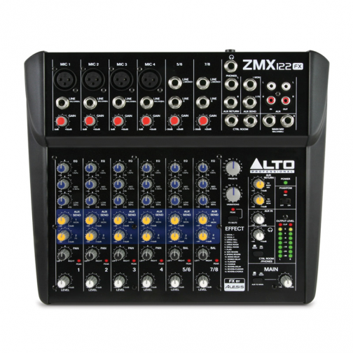 Bàn mixer mini Alto ZMX122FX (Mixer cơ, 8 kênh/2 bus)