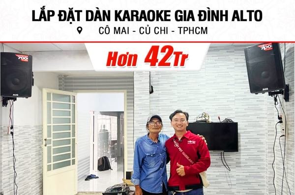 Lắp đặt dàn karaoke Alto hơn 42tr cho cô Mai ở TPHCM (Alto TX310, Alto TX312, Live 802, TX212S, Shure SM58-LC)
