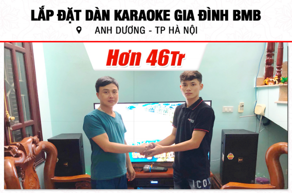 Lắp đặt dàn karaoke BMB hơn 46tr cho anh Dương tại Hà Nội (BMB 1210SE, BPA-4200, KX180A, SW512C, UGX12 Plus)