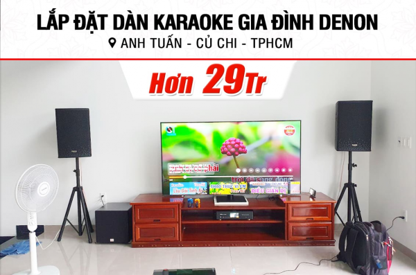Lắp đặt dàn karaoke Denon hơn 29tr cho anh Tuấn ở TPHCM (Denon DP-R212, BKSound DKA 8500, BKSound SW512)